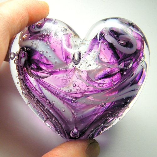 ハートペーパーウエイト パープル☆ご注文前に在庫のお問い合わせを