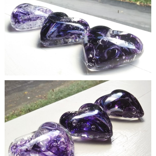 ○希少美品！ Baccarat バカラ ハート ペーパーウェイト パープル 紫 ハートペーパーウエイト パープル☆ご注文前に在庫のお問い合わせを