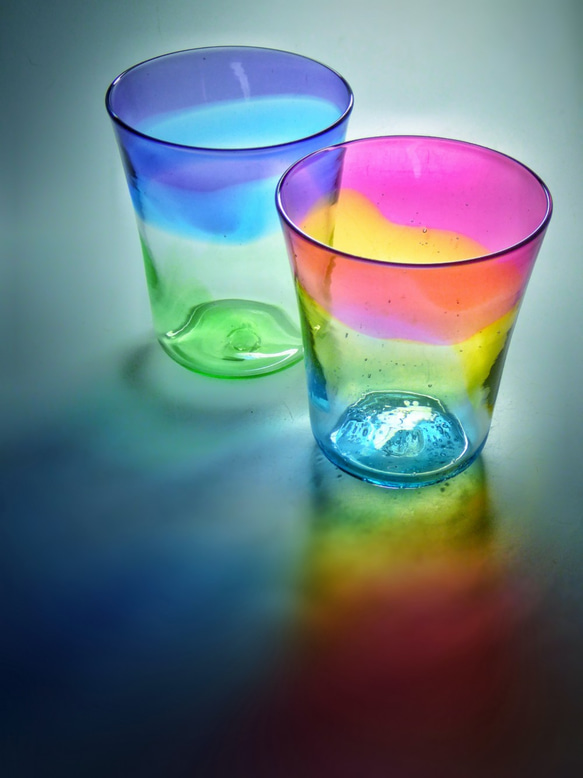 「夕陽グラスと宵のグラスのセット」 ＊製作可能かお問い合わせください 1枚目の画像
