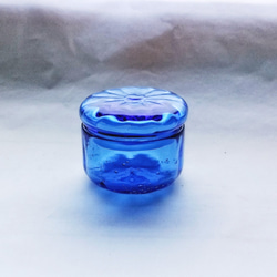 一点物☆コバルトブルーのガラスの小箱 その他インテリア雑貨