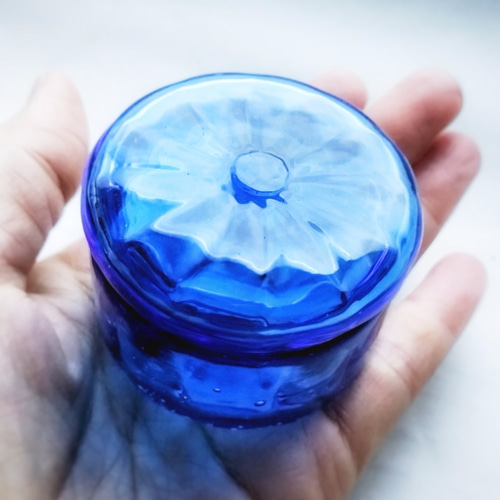 一点物☆コバルトブルーのガラスの小箱 その他インテリア雑貨