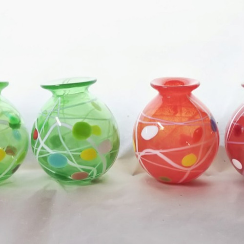 ヨーヨー花入れ7個セット』 一輪挿し・花瓶・花器 ガラス工房
