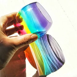 虹色のまんまるグラス  パープルリップ＊ご注文前に在庫の有無をお問い合わせください 1枚目の画像
