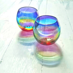 虹色のまんまるグラス  パープルリップ＊ご注文前に在庫の有無をお問い合わせください 4枚目の画像