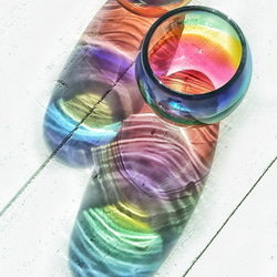 虹色のまんまるグラス  パープルリップ＊ご注文前に在庫の有無をお問い合わせください 6枚目の画像