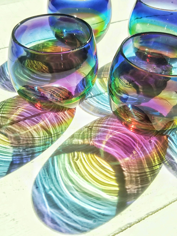 虹色のまんまるグラス  パープルリップ＊ご注文前に在庫の有無をお問い合わせください 5枚目の画像