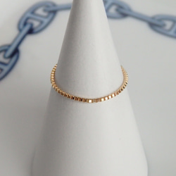 k18リング　k18ベネチアンチェーンリング　18金　18k　ete好きの方に（0.9㎜幅）つけっぱなし　キラキラ　華奢 6枚目の画像