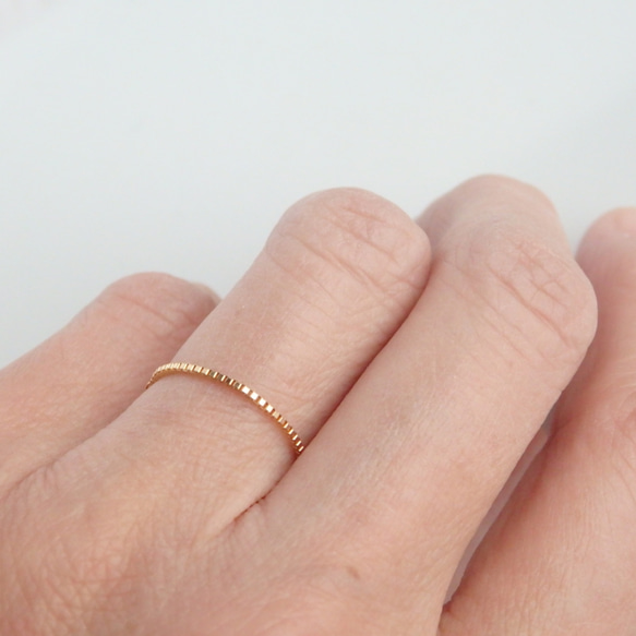 k18リング　k18ベネチアンチェーンリング　18金　18k　ete好きの方に（0.9㎜幅）つけっぱなし　キラキラ　華奢 9枚目の画像