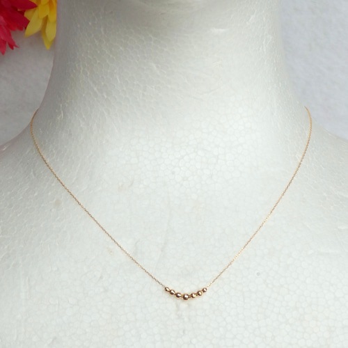 k18ネックレス ミラーボールネックレス（ミラーボール7つ） 4面ダイヤ