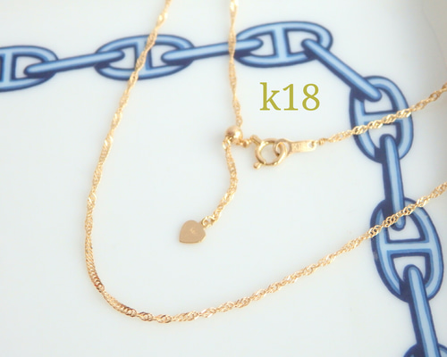 yupon　k18ネックレス　スクリューチェーン　1.3㎜幅　つけっぱなし nao様専用 k18ネックレス スクリューチェーン 1.3㎜幅 つけっぱなし