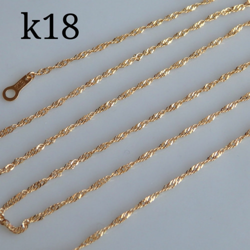 cohalu　k18ネックレス　スクリューチェーン　スライドアジャスター付 楽天市場】K18 スクリューチェーン ネックレス(45cm 幅1.2mm