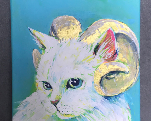 horned cat 絵画 torao 通販 6076422｜Creema(クリーマ)