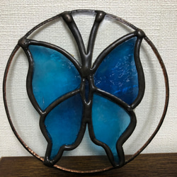 モルフォ蝶風　ブルー　蝶々　バタフライ　タペストリー　壁掛け 1枚目の画像