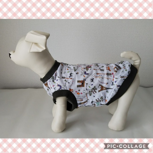 犬服　パリの猫　Sサイズ 1枚目の画像