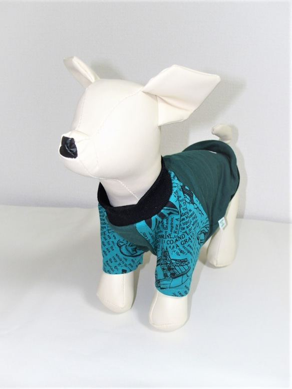 犬服 Sサイズ 「ラグラン袖・エレガンスヨーロッパ」 ラグランTシャツ