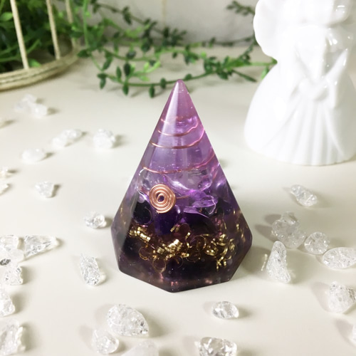 第7チャクラ（紫 アメジスト）のオルゴナイト その他インテリア