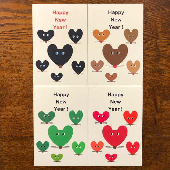 【限定】2020年賀状　ロッタのネズー　ポストカード4枚セット 3枚目の画像