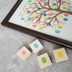 4個セット(スタンプインク付き) ハートの葉っぱ消しゴムはんこ