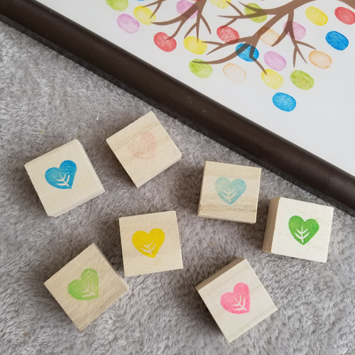 消しゴムはんこハートの木＆ハートの葉っぱ