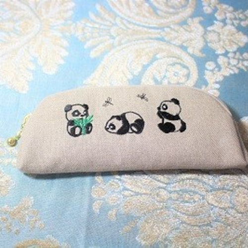 1672.ハンドメイド 16.5cmペンケース yukiemon パンダ倶楽部