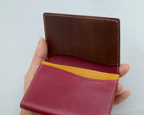 三種類の革製名刺入_ワインレッド レザー名刺入れ ワインレッド【ロフト限定】(ワインレッド
