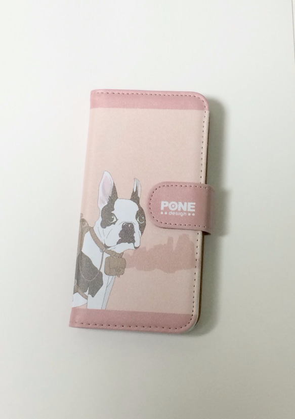 手帳式iPhone case狗和女孩 第1張的照片