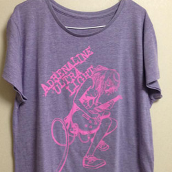 GuitarGirl女士寬T卹紫×粉紅色 第1張的照片