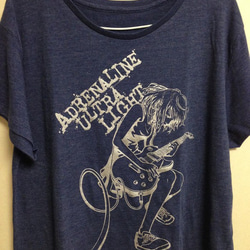 GuitarGirl　レディースワイドTシャツ　Navy×silver 1枚目の画像