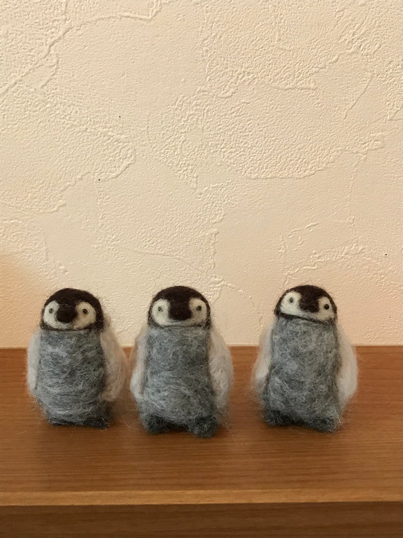皇帝ペンギンの赤ちゃん3点セット 羊毛フェルト よっちみかん 通販