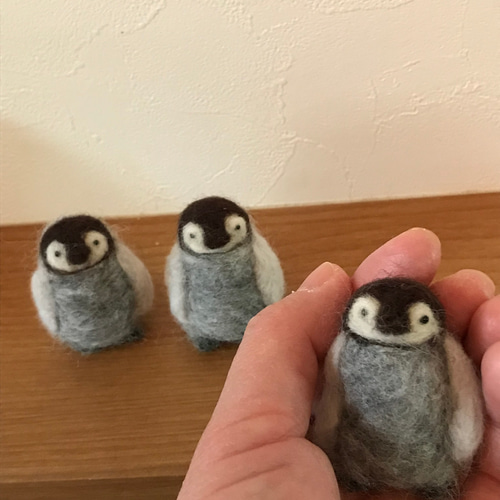 皇帝ペンギンの赤ちゃん3点セット 羊毛フェルト よっちみかん 通販