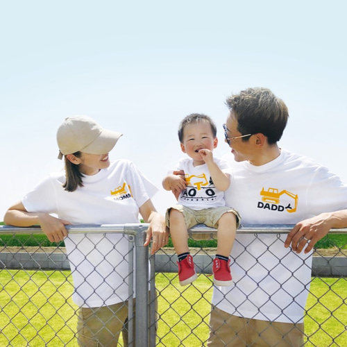 お名前入り☆働く車Tシャツ家族3枚セット Tシャツ Little Monster 