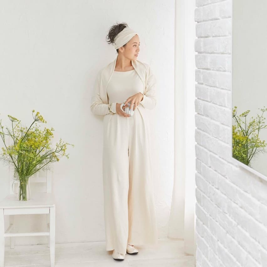 Tubitino Elegante（スムースニットのオーバーオール）アイボリー【カスタムオーダー品】