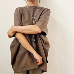 ベルギーリネンの2way Linen Kaftan 【受注生産】ナチュラル 5枚目の画像