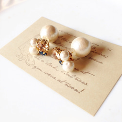 swarovski × cotton pearl pierce 2枚目の画像