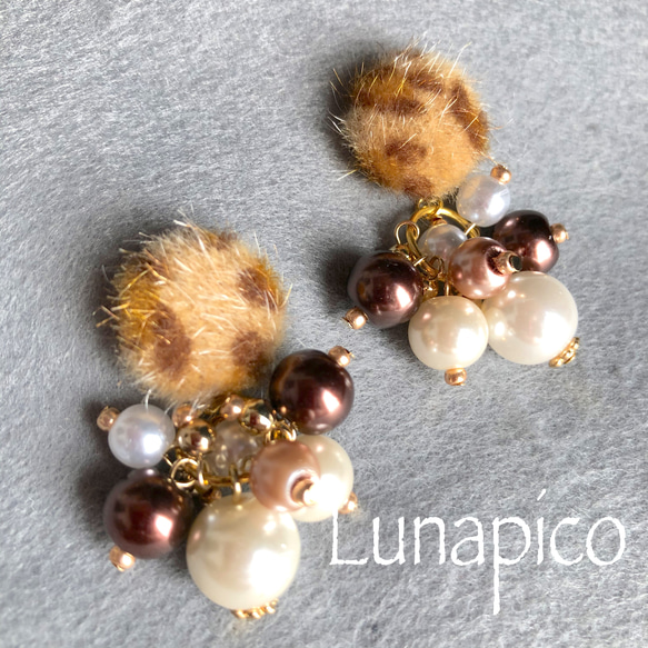 【0101】☆leopard☆パールピアス 1枚目の画像