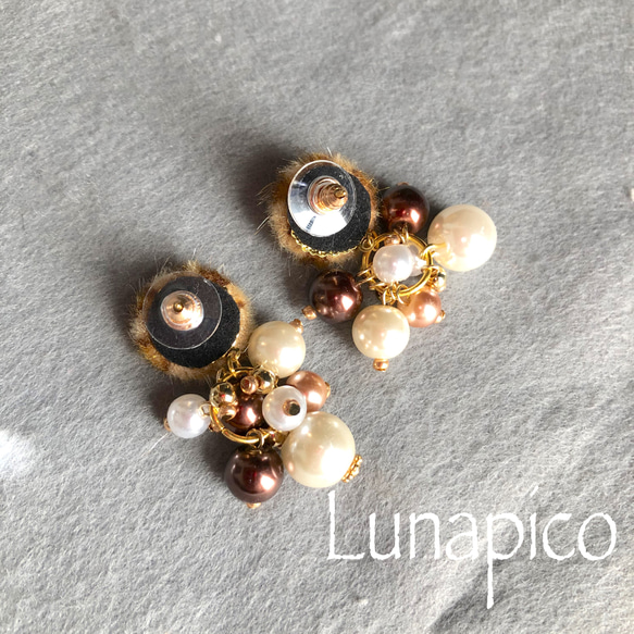 【0101】☆leopard☆パールピアス 3枚目の画像