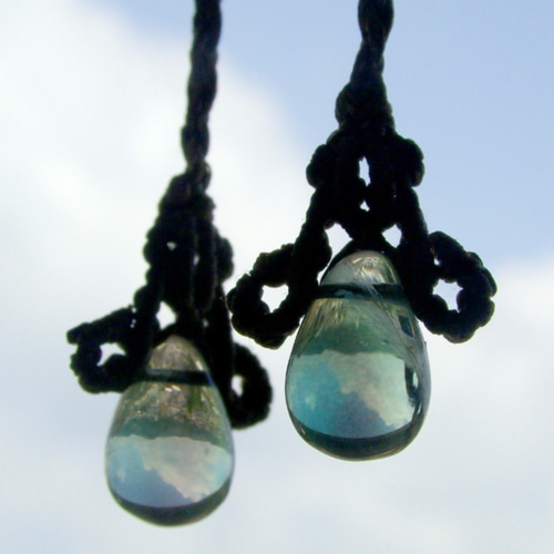 天然石 グリーンフローライトのマクラメ編みネックレス