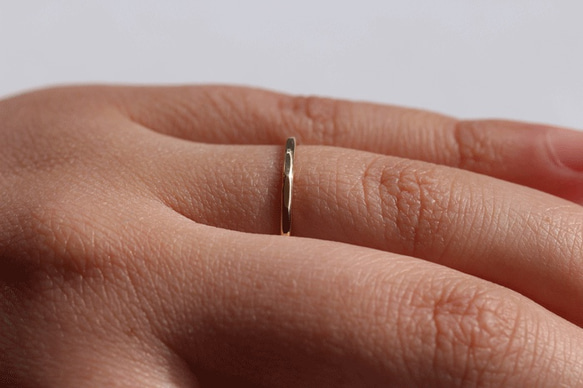 14KGF  Hammered Texture Ring/1.3mm 4枚目の画像