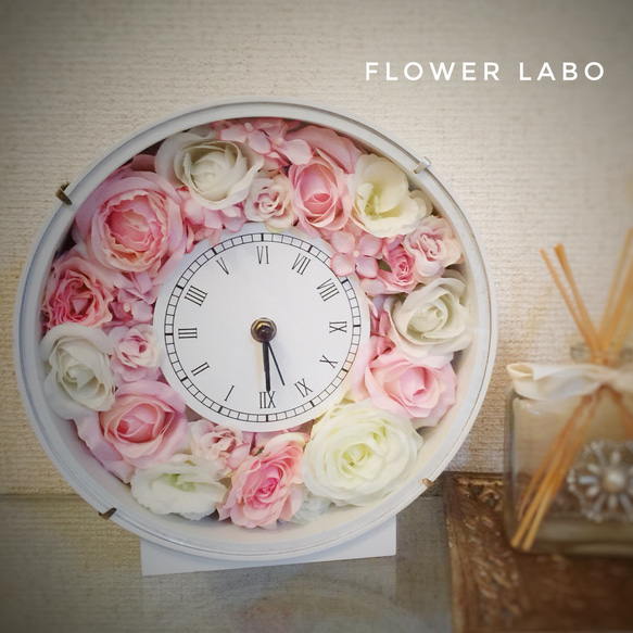 [オーダー]お好きなお色で♡引き出物やプレゼントにも！バラいっぱい花時計 -№C01 1枚目の画像