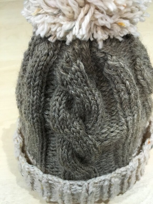 模様編みが可愛いゆったりニット帽 5枚目の画像