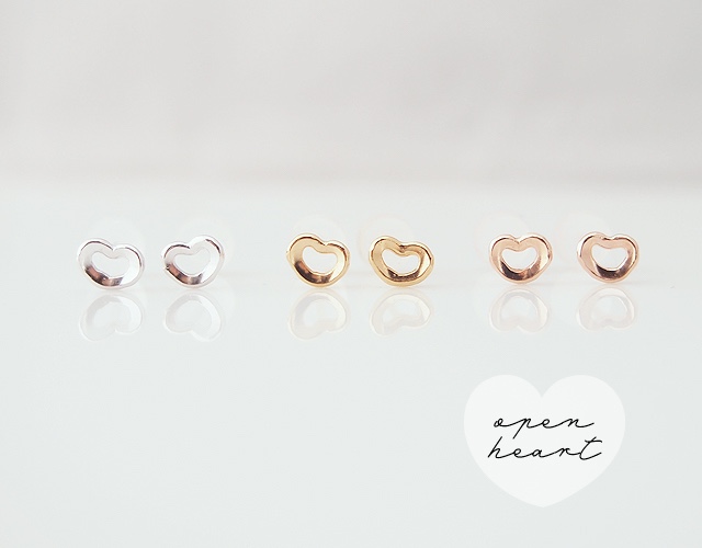 オープンハート♥のプチピアス