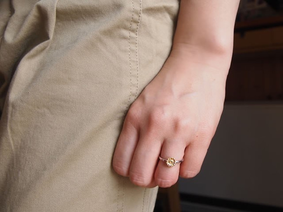 【オーダー】向日葵の指輪SV925製 6枚目の画像