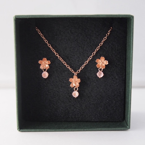 2点セット】桜さくらネックレスとピアスのセット ネックレス