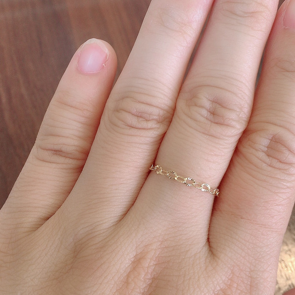 K18 チェーンリング 指輪・リング RANG 通販 10226245｜Creema(クリーマ)