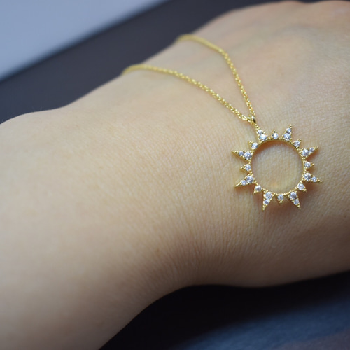 Jewelry i ペアネックレス 太陽 モチーフ SUN 2個セット 一粒