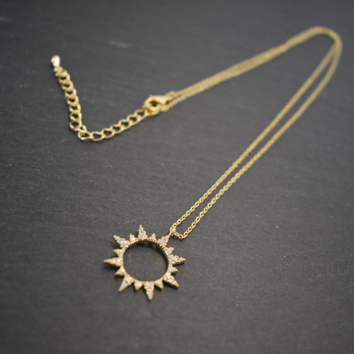 Jewelry i ペアネックレス 太陽 モチーフ SUN 2個セット 一粒