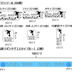 イルカのお名前シールとアイロンシール★入園&入学準備フルセット(202枚) 5枚目の画像