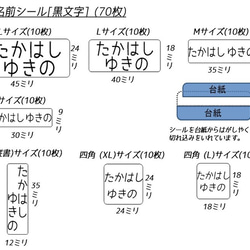 無地のお名前シールとアイロンシール★入園&入学準備フルセット(202枚) 2枚目の画像