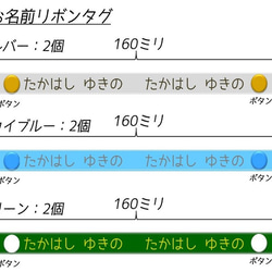 シンプルかわいい！お名前リボンタグ 5色セット（10枚）【男の子用】 2枚目の画像