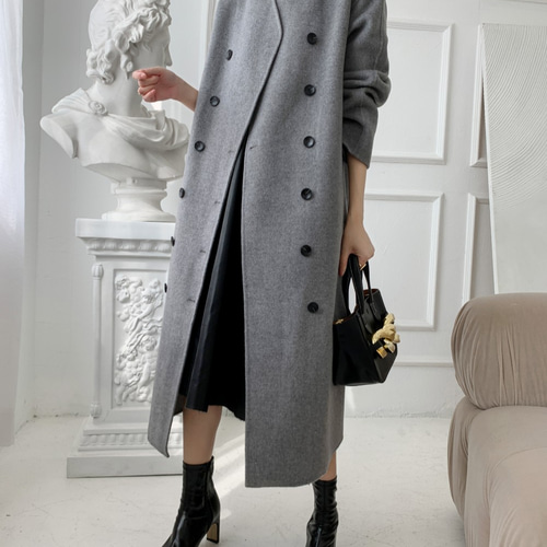 ウール100％】 リバーシブル生地 手縫い ロングコート☆オーダー